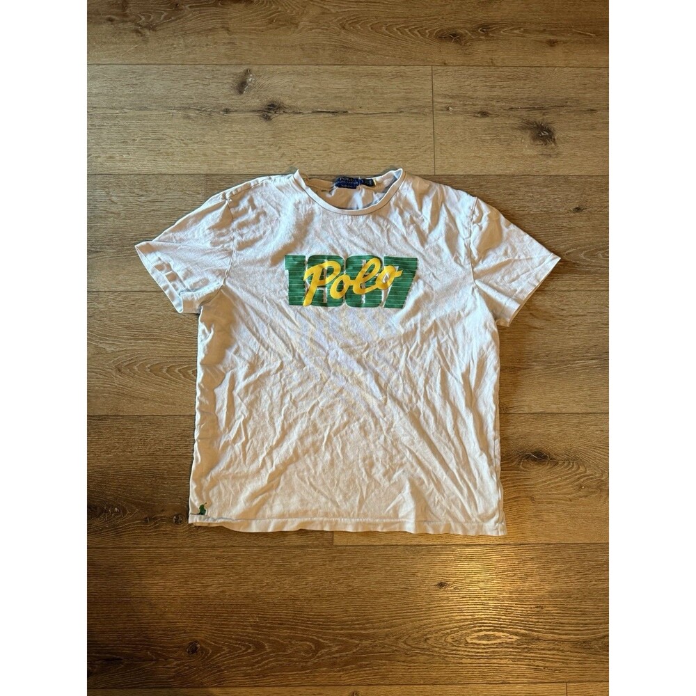 Polo Ralph Lauren Mens Gray Short Sleeve Graphic Shirt Size Large